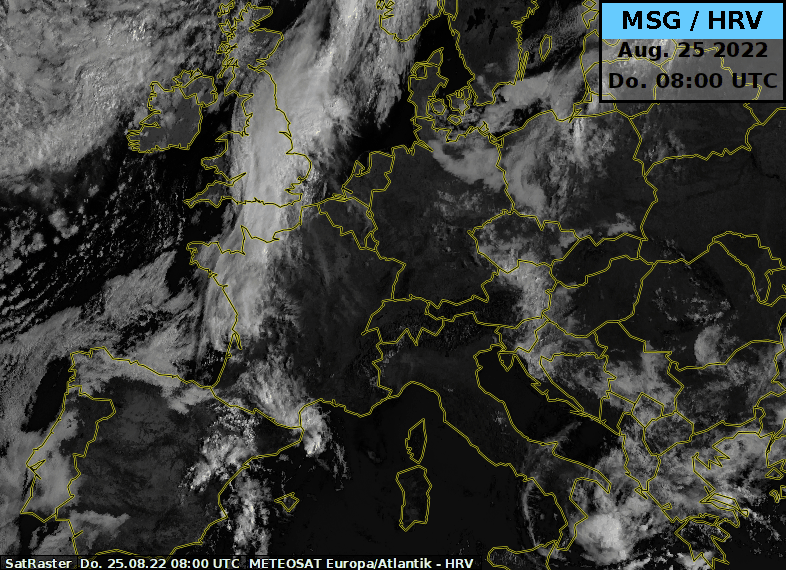 Animation der Satellitenbilder zwischen 07 und 09:30 UTC resp. 09:00 und 11:30 Uhr MESZ.