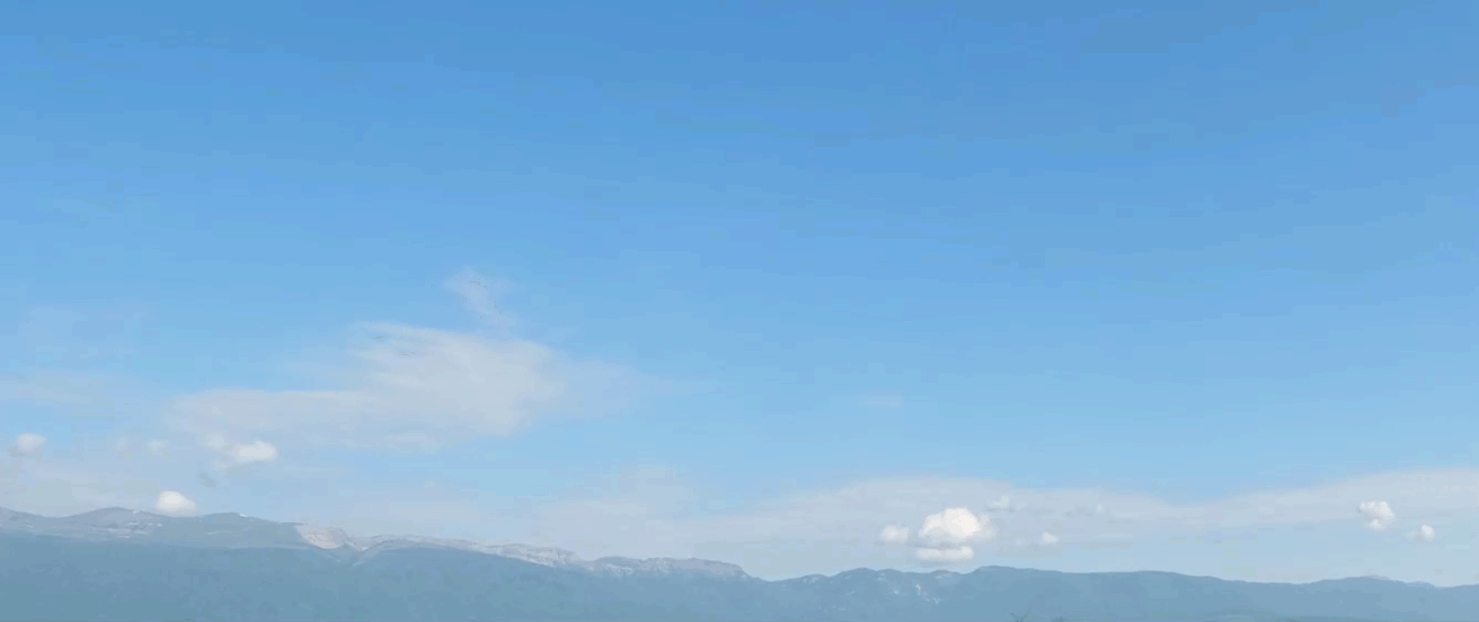 Entwicklung von Quellwolken über dem Jura am 11.05.2025 vormittags, im Zeitraffer vom Flughafen Genf.