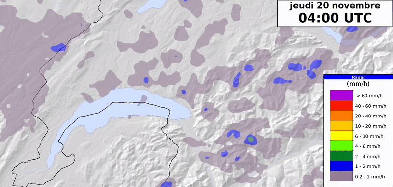 Radaranimation Westschweiz von Donnerstag bis Freitag, 21. November 2025