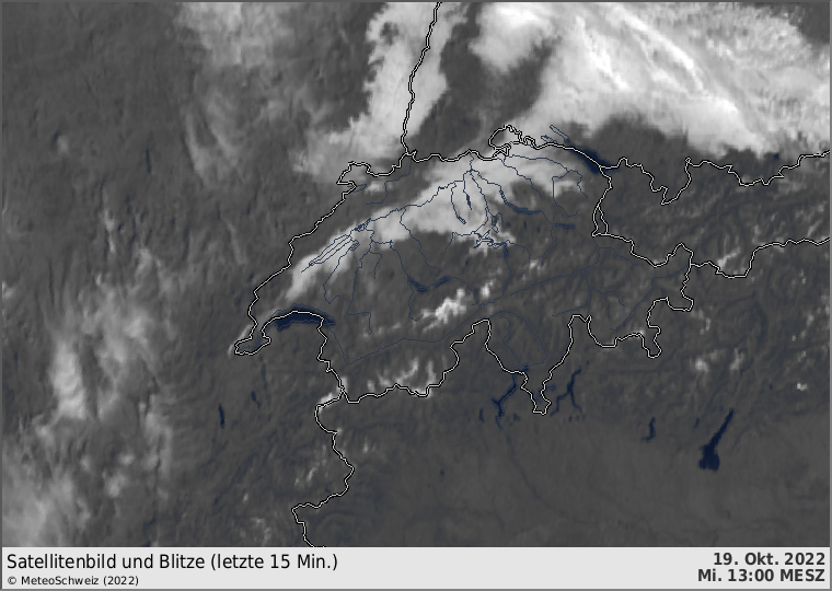 Satellitenfilm von 13 bis 16 Uhr Lokalzeit. Während sich der Hochnebel am Nachmittag allmählich auflöste, zogen aus Westen teils ausgedehnte Cirrenfelder auf.