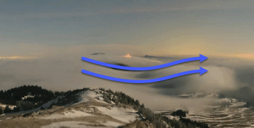 Hochnebel überströmt den Jura.