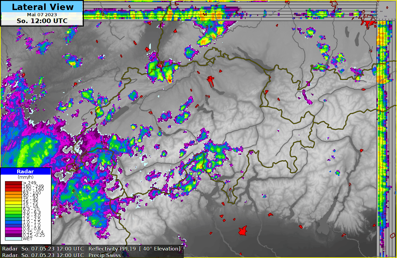 Animation des gestrigen Niederschlags zwischen 12 und 24 UTC. 