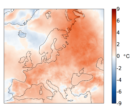 Europakarte der Augusttemperatur 2022.