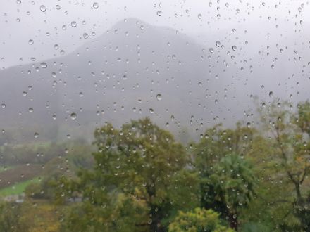Trüb und nass war es heute Vormittag auch in Cavigliano (TI). Quelle: Meteomeldung/App