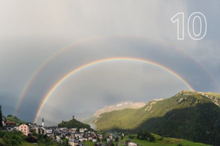 Regenbogen bei Ardez am 1. Juli 2020.