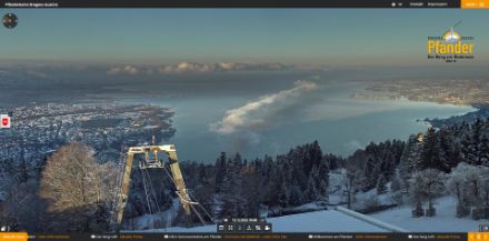 Webcam Pfänder vom Montagmorgen, 12.12.2022, 09 Uhr. Quelle: www.pfaenderbahn.at