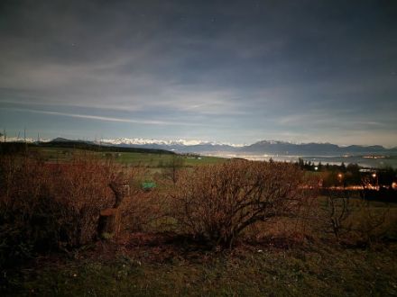Blick heute Nacht um etwa 2 Uhr von Müswangen zu Rigi und Pilatus.