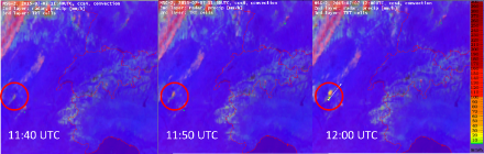 Gewitterzelle auf Radar-Satellitenbild