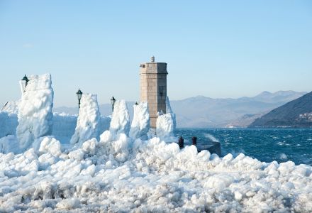 Winter-Bora im Februar 2012 in Senj an der Kroatischen Adriaküste.