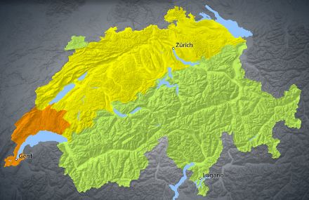 Warnkarte für die Schweiz