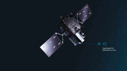 Künstlerische Darstellung des künftigen MTG-Sounder-Satelliten.