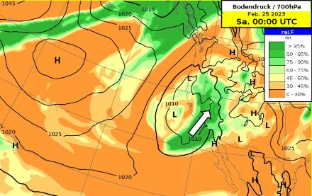 Wetterkarte für die Westküste von Nordamerika.