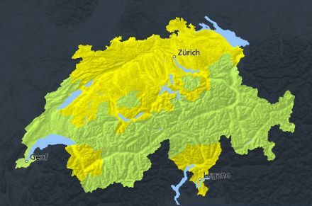 Warnkarte für die Schweiz