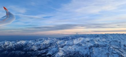 Am Ende des Wellenfluges im Aostatal mit Blick nach Süden, Sonntag, 12. März 2023.