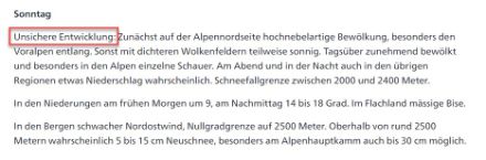 Ausschnitt des Wetterberichts vom Freitagmorgen, 28.4.2023
