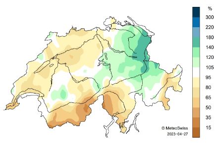 Schweizerkarte zum Niederschlag im April.
