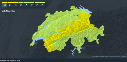 Gefahrenkarte von MeteoSchweiz.