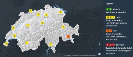 Grafik der UV-Index Vorhersage für morgen, 22.06.2023