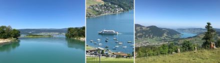 In den Bildern zu den Meteomeldungen auf unserer App dominierten heute Fotos mit blauem Himmel und Gewässern. Von links nach rechts: Hagneckkanal, Zugersee, Ägerisee. Besten Dank für die vielen Bilder, die Subsidenz wurde erstklassig illustriert…