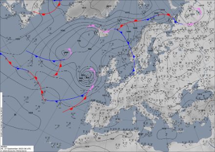 Isobarenkarte Europas