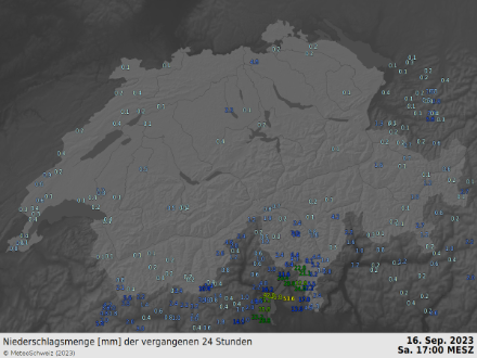 Grafik mit 24-stündiger Niederschlagssumme.