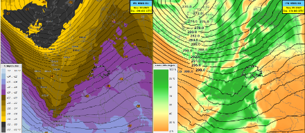 Höhenwetterkarten von Europa 