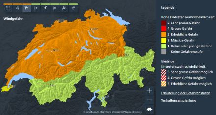 Warnkarte Wind