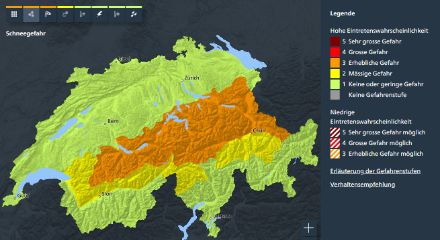 Warnkarte Schnee