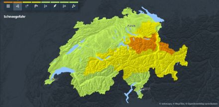 Schneewarnungen von MeteoSchweiz.