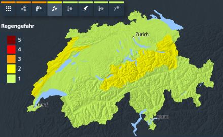Warnkarte für Regen
