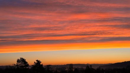 Ein meteorologisches Feuerwerk konnte heute bei Sonnenaufgang am Himmel beobachtet werden, wie das Bild aus Schaffhausen zeigt. Wie ein Morgenrot entsteht, können Sie unter https://www.meteoschweiz.admin.ch/ueber-uns/meteoschweiz-blog/de/2023/11/ist-morgenrot-ein-schlechtwetterbot.html nachlesen. 