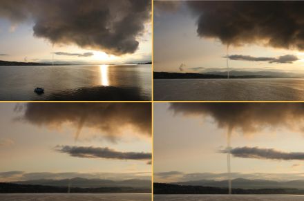 Wasserhose über dem Zürichsee am 26. August 2018. 