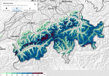 Schneehöhe in cm in den Schweizer Alpen, aktualisiert am 29. März um 7.00 Uhr. 