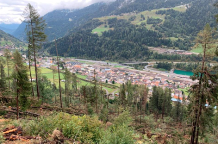 In Airolo zerstörte der Scirocco am 3. Oktober 2020 einen Teil des wichtigen Schutzwaldes, welcher das Dorf gegen Steinschläge, Murgänge und Lawinen schützt.