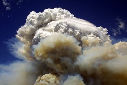 Grosse Pyrocumulus-Wolke, verursacht durch einen Waldbrand in der Nähe von Pyson, Arizona, im Jahr 2004
