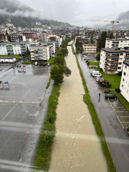 Landwasser in Davos heute. Quelle: Wettermeldungen/App