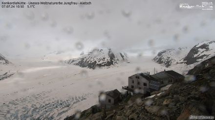 Webcambild Konkordiahütte heute Vormittag. Quelle: foto-webcam.eu