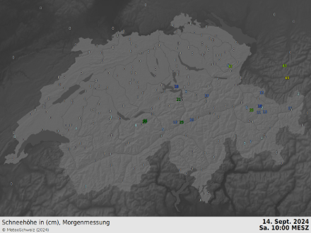 Gesamtschneehöhe gemessen heute Samstagmorgen.