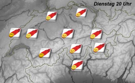 Prognose für Dienstagabend 20 Uhr, um den Kometen am Himmel zu erblicken. 