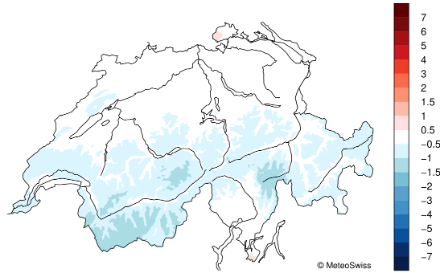 Schweizer Karte zur Temperaturverteilung im September 2024.