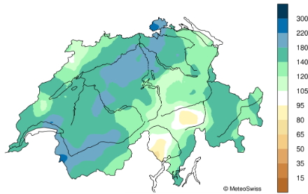Schweizerkarte zur Niederschlagsverteilung im September 2024.