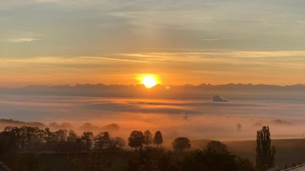 Sonnenaufgang in L’Abergement VD. Bild: Meteomeldungen/App
