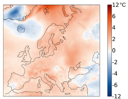 Europakarte zur Temperaturverteilung im Oktober 2024.