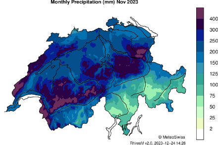 Niederschlagssumme im November 2023.