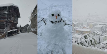Schneebilder aus dem Wallis (Ernen, Sierre und Muraz bei Sierre).