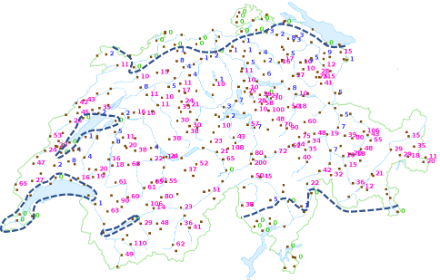 Schneehöhe der morgendlichen Messung des 24.12.2024.