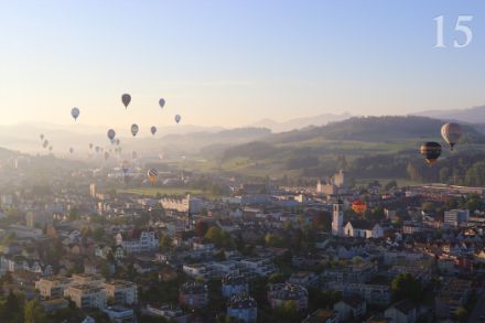 Wetterglück an der Schweizermeisterschaft für Heissluftballone in Gossau im Kanton St. Gallen am 10. Mai 2024. 