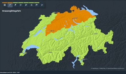 Aktuelle Warnkarte: In den zur Warnung angrezenden Regionen wie der Nordwestschweiz und den Alpentälern ist zum Teil auch mit gefrierendem Regen zu rechnen, jedoch nicht verbreitet und bei geringerer Intensität. Entsprechend ist in diesen Regionen eine Stufe 2 Warnung möglich, eine Neubeurteilung der Warnlage erfolgt morgen Samstag.
