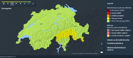 Warnkarte Schnee