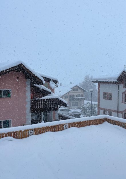 Schneefall am Vormittag in Silvaplana.  